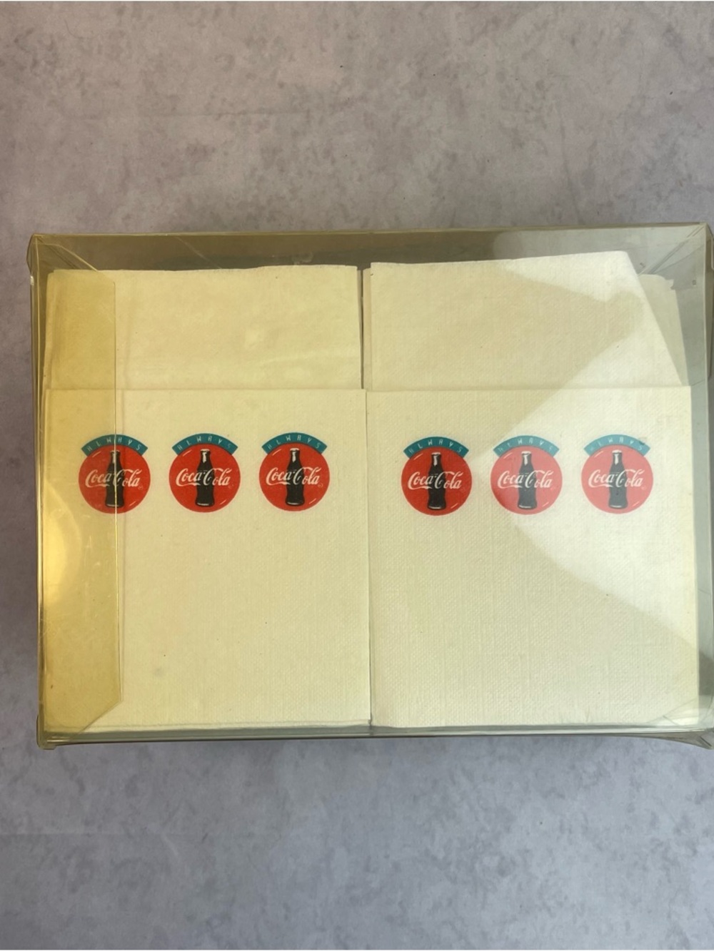 Coca Cola Cream Napkins with Red Logo Row